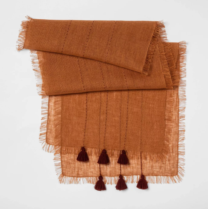 Opalhouse + Woven Table Runner with Tassels Orange Opalhouse