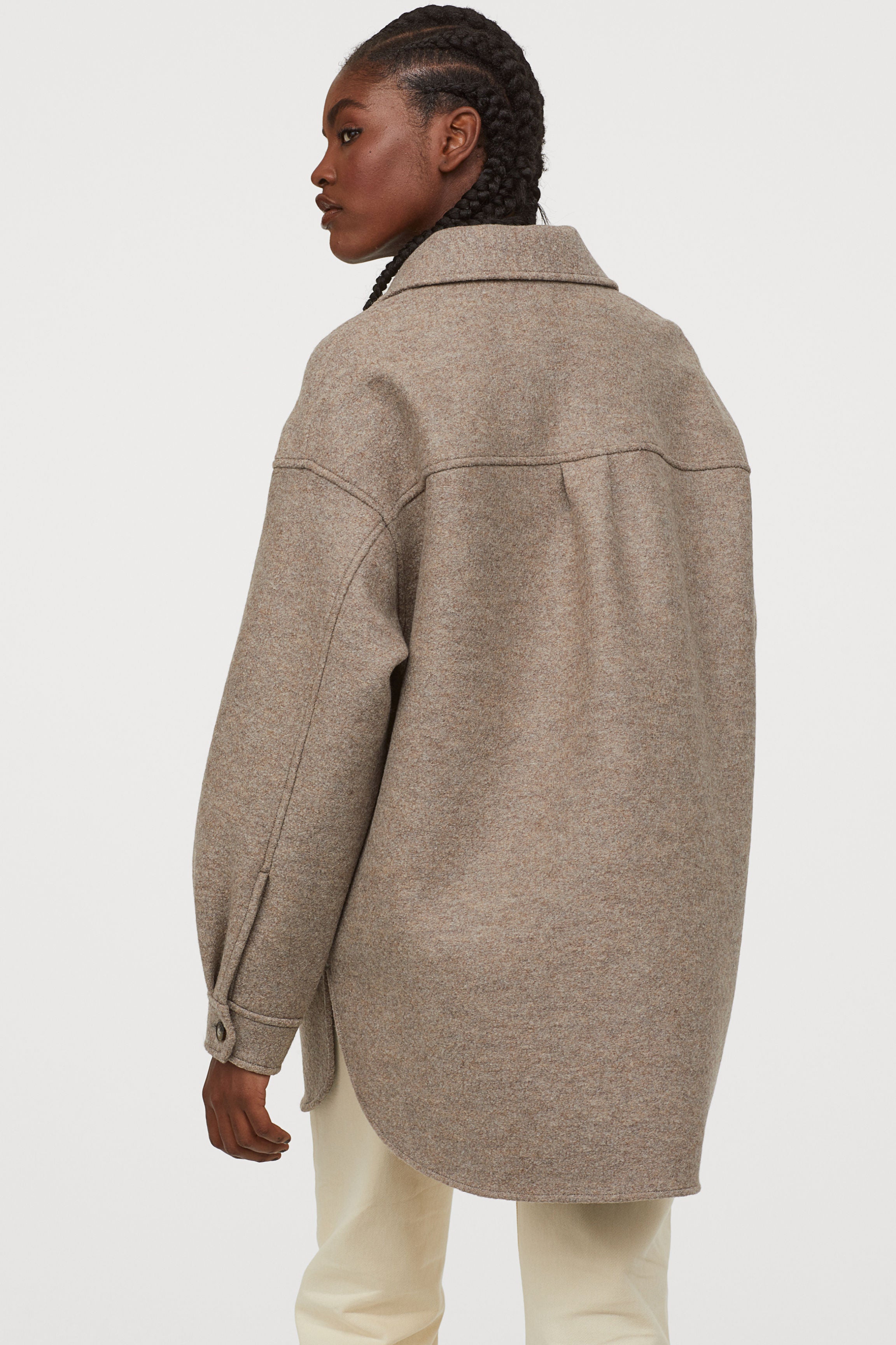 Oversized wool shirt jacket hotsell
