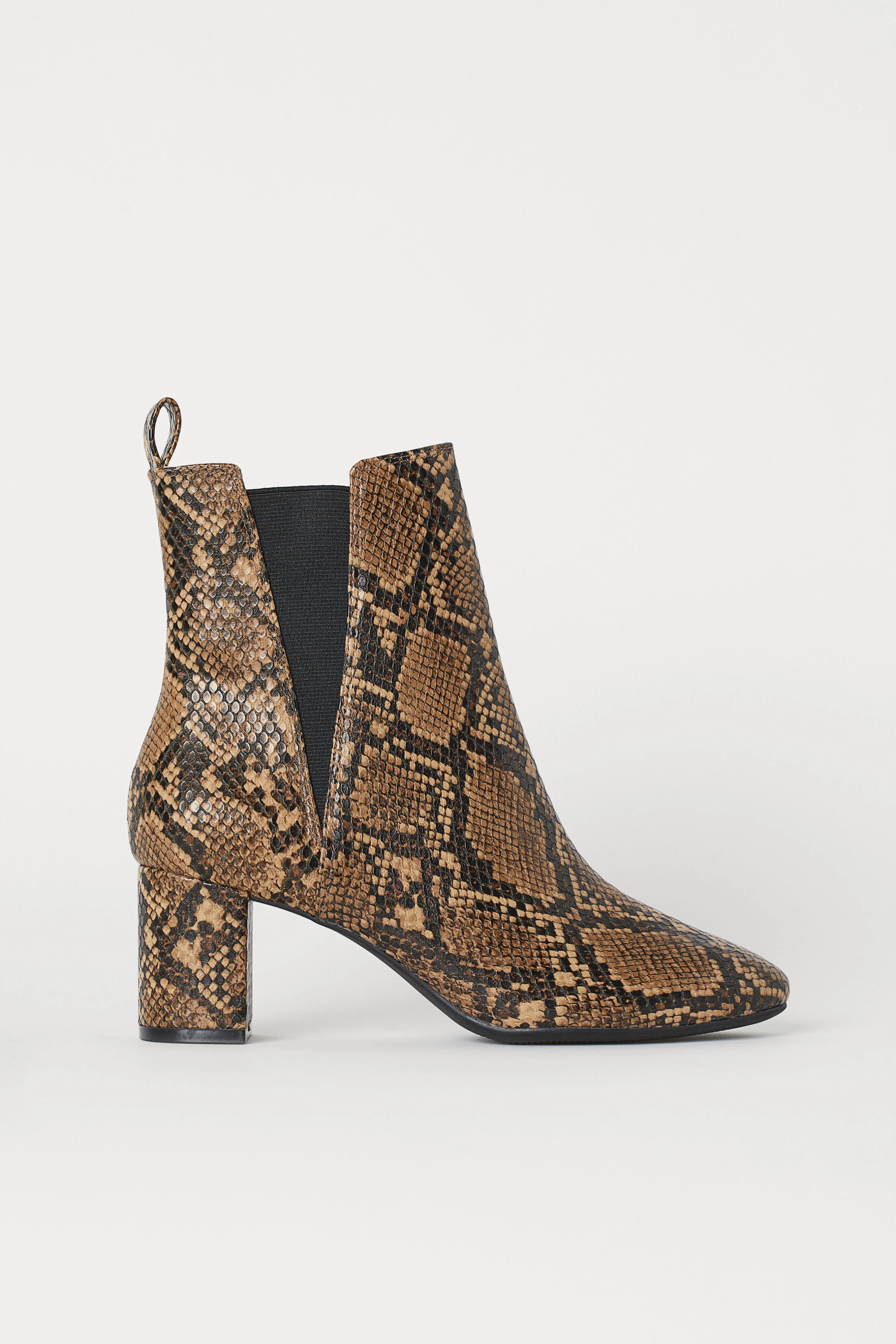 Snakeskin Print Boots,