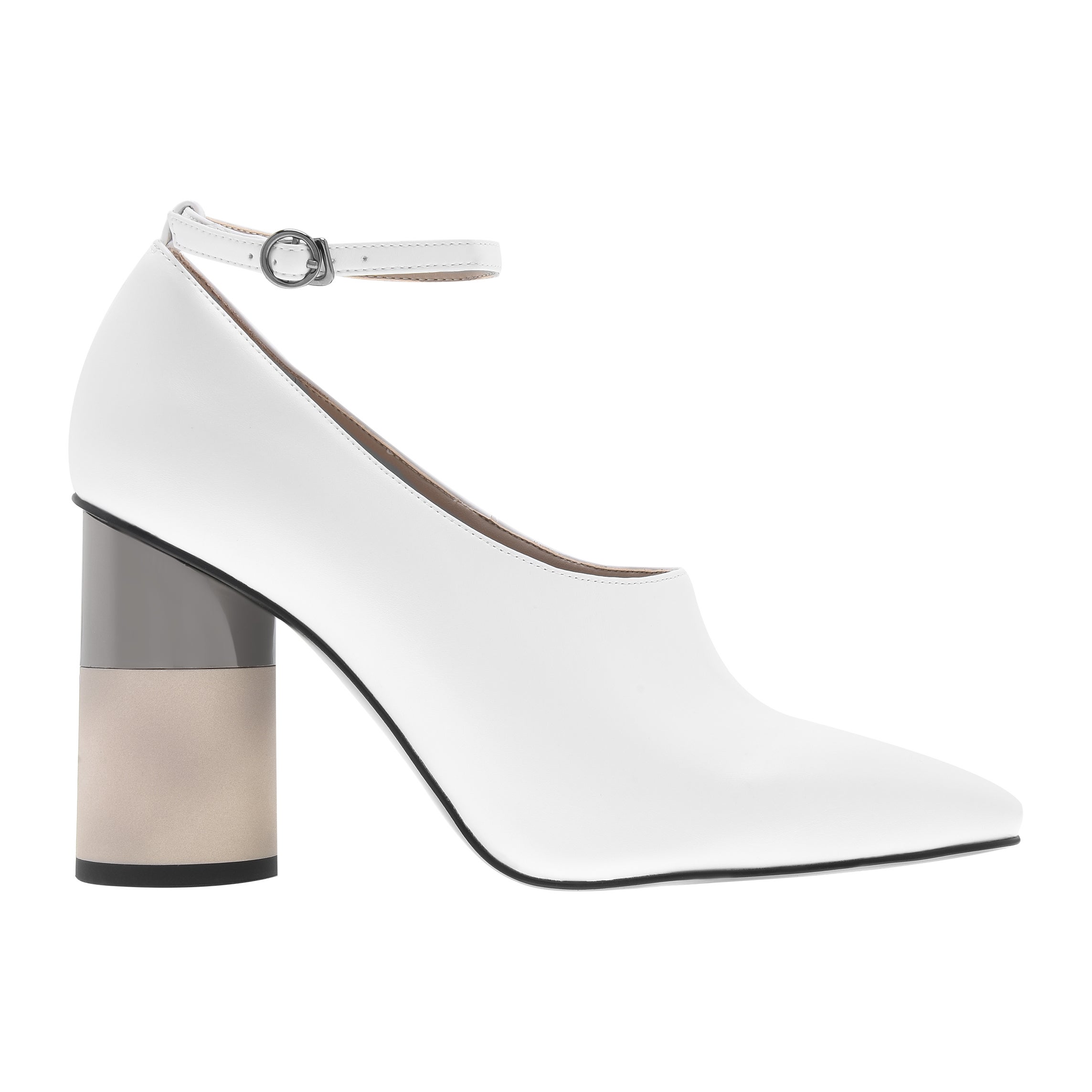 Charles & Keith + Ankle Strap Concrete Heel Court Shoes