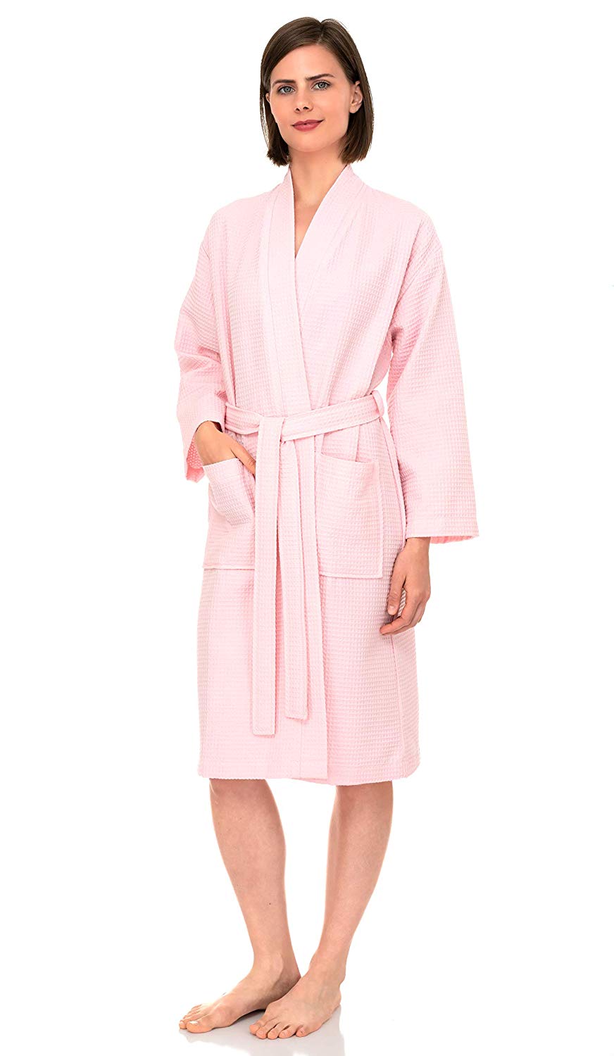 TowelSelections + Kimono Waffle Spa Bathrobe