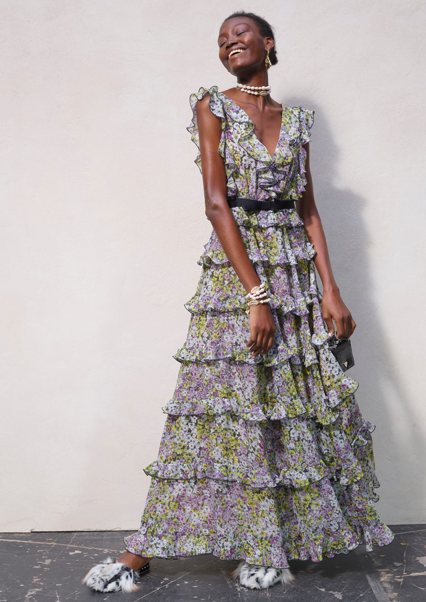 giambattista valli x h&m long silk dress