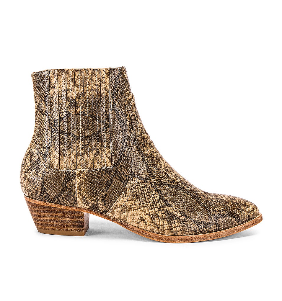 snakeskin print boots