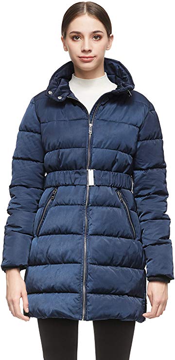 womens padded coat with belt