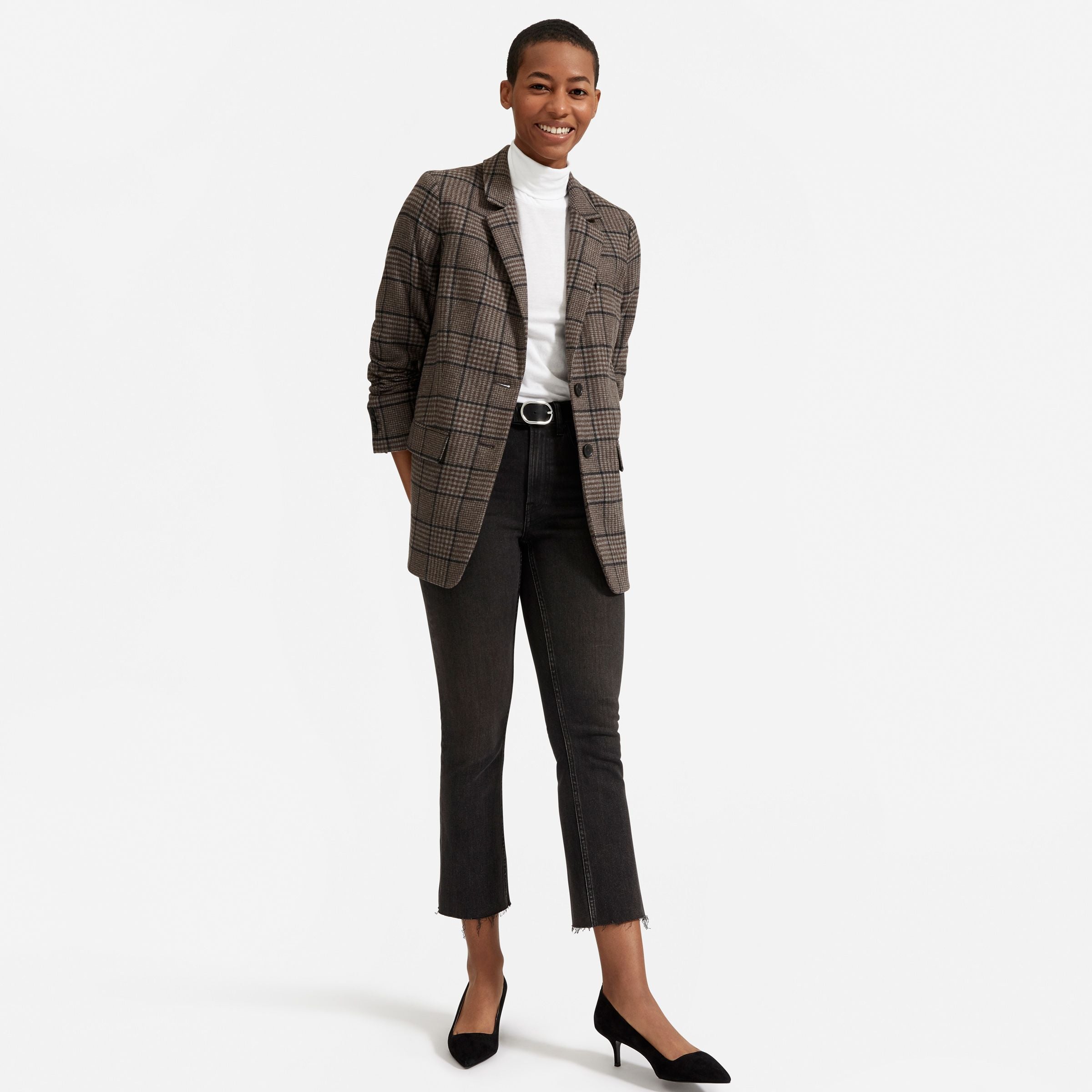 Houndstooth Blazer Review Everlane The Oversized Blazer