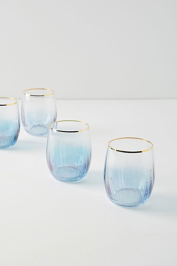 Waterfall Stemless Wine Glasses, Set of 4