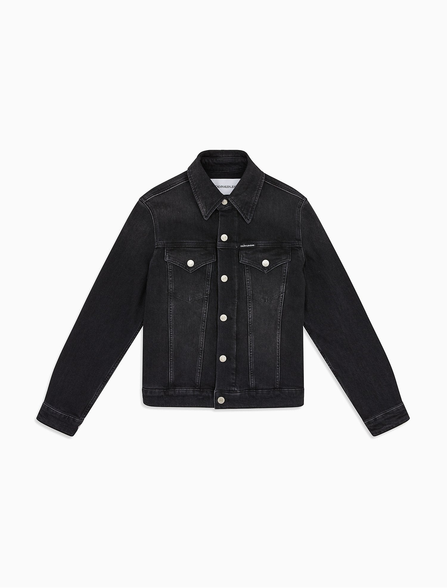 Calvin Klein + Black Wash Denim Trucker Jacket
