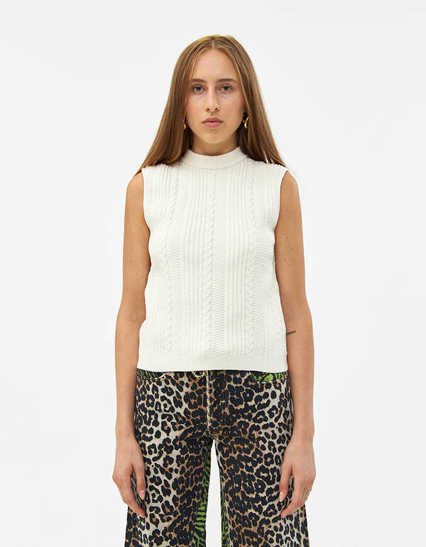 ganni knitted vest