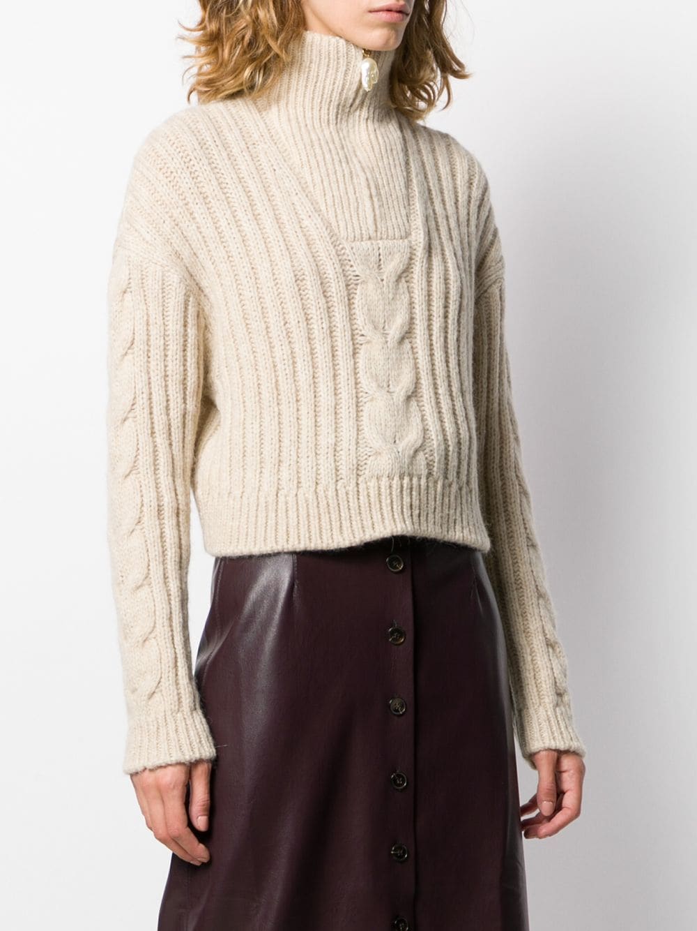 Nanushka + Half Zip Knitted Jumper