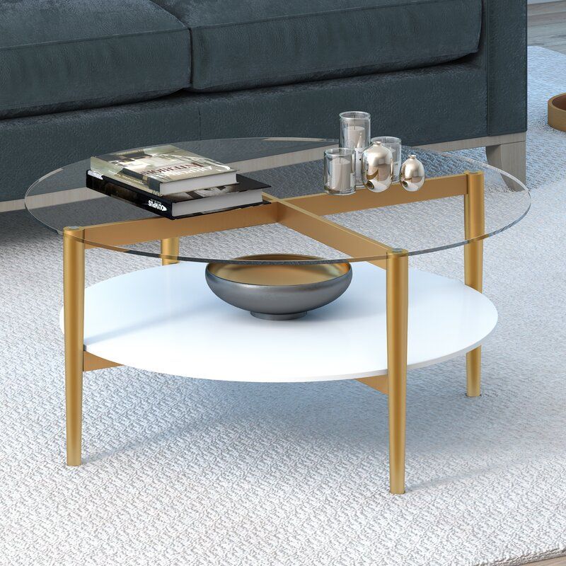 mandelin wood metal coffee table