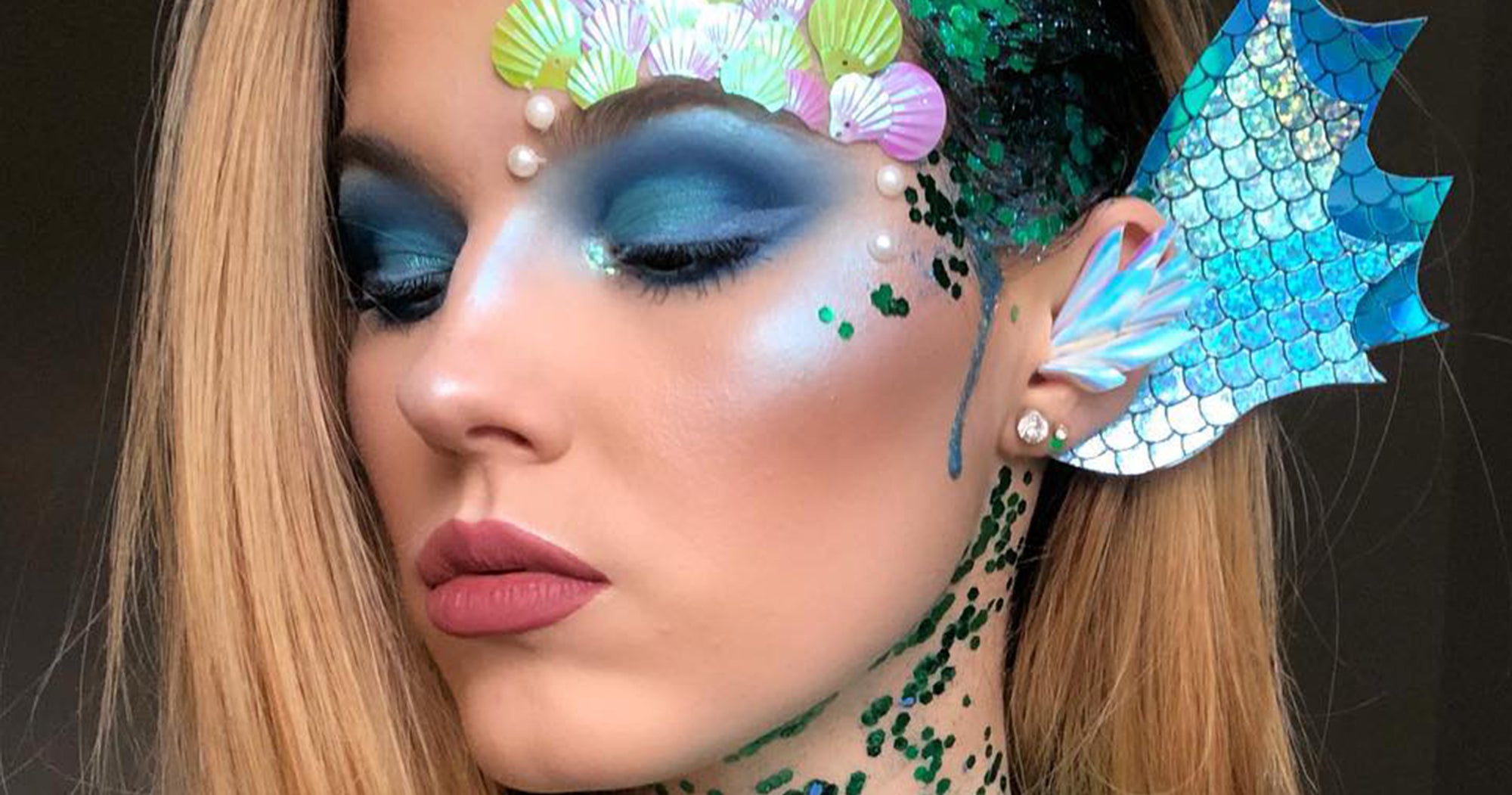 3. "Halloween Makeup: Mermaid with Blue Hair" - wide 4