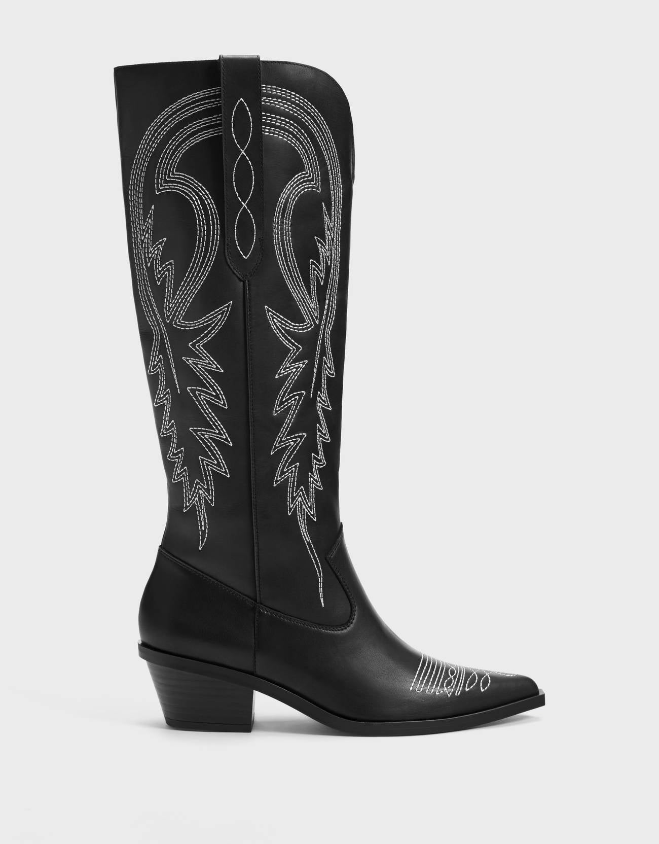 Bershka + Leather Cowboy Boots