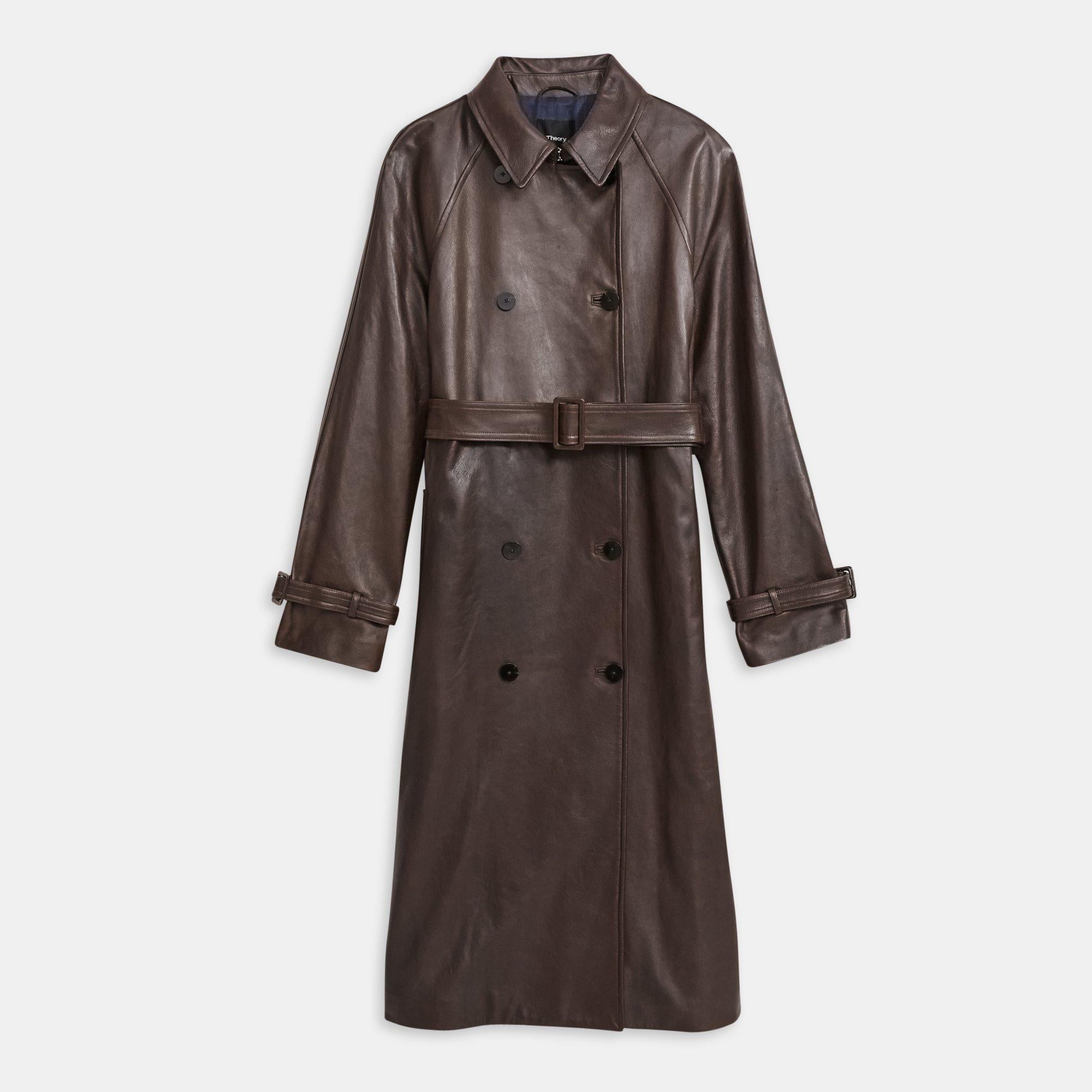 Theory + Soft Leather Classic Trench