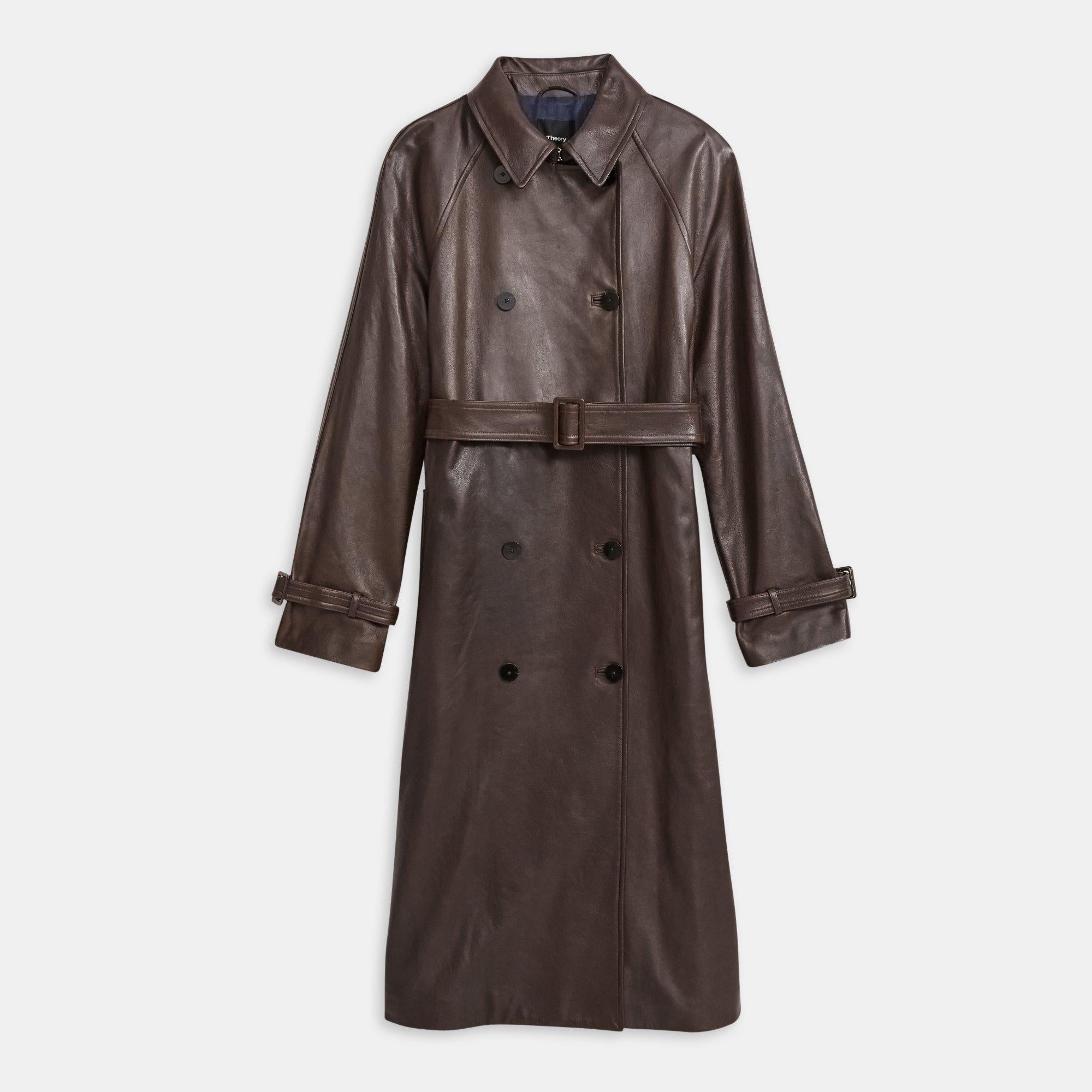 Theory hotsell leather trench