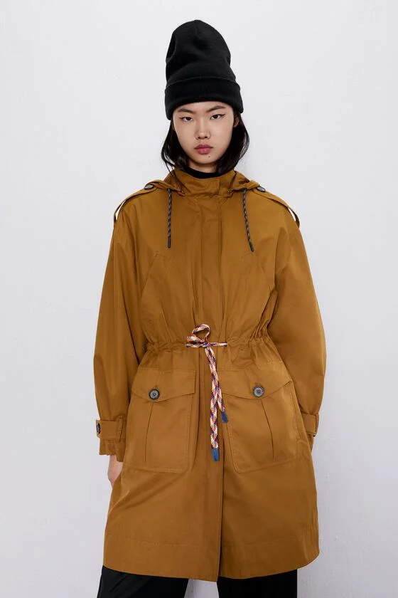 Zara trench coat with contrast drawstrings Clearance