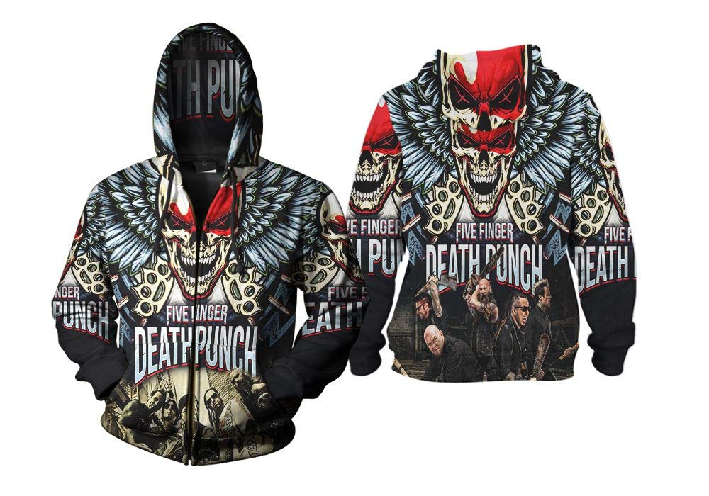 Five finger death punch zip hoodie cheap