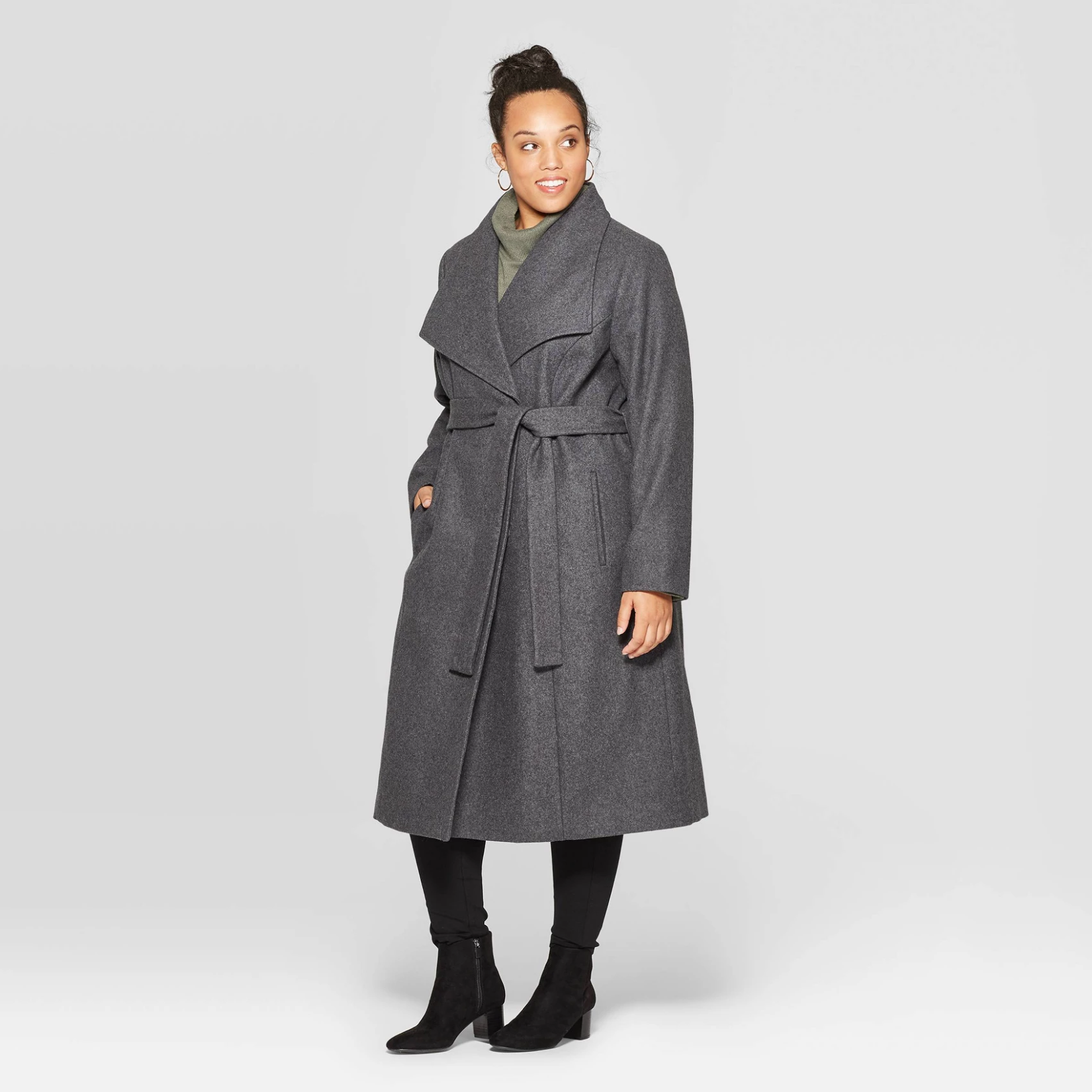 Ava and Viv + Plus Size Wool Wrap Coat