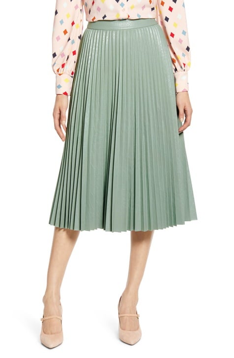 Reiss Izzie Pleated Midi Skirt, Green | dxg.wolterskluwer.com