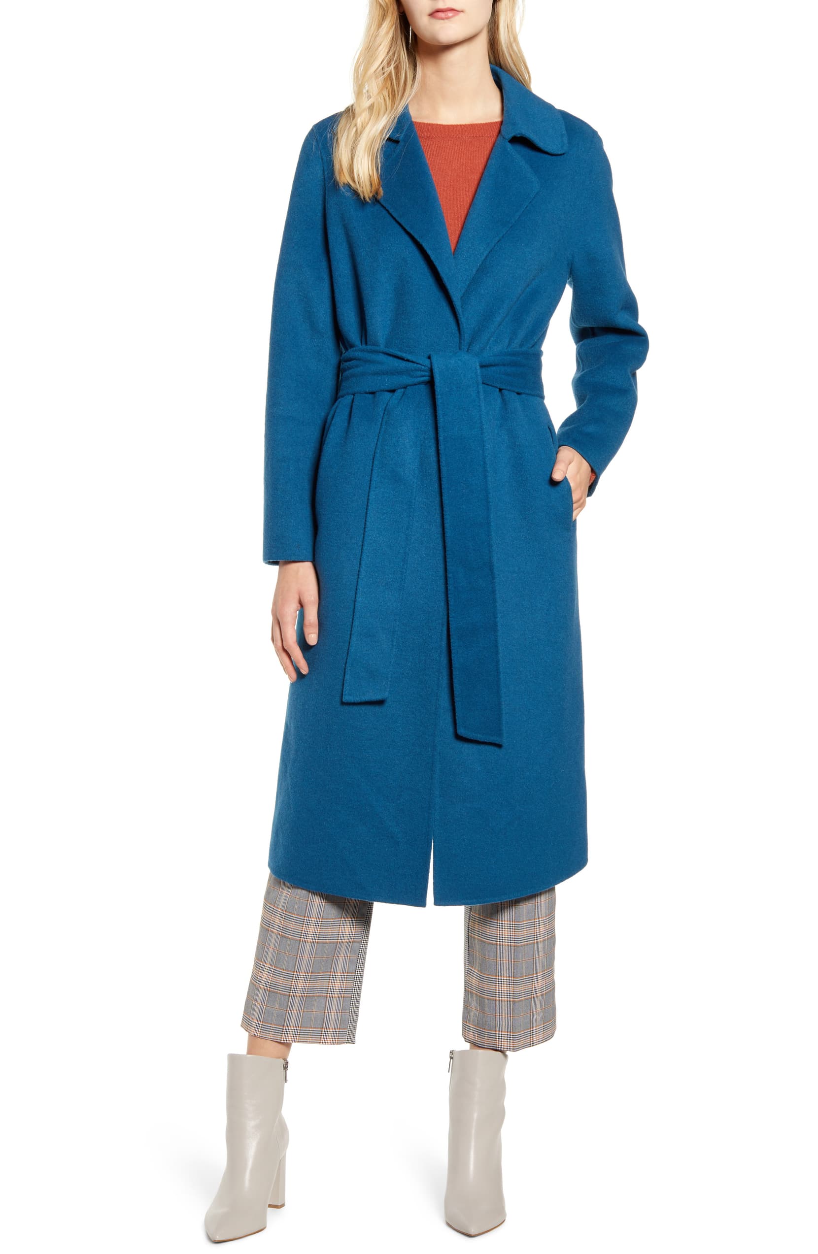 Bernardo + Double Face Wrap Coat