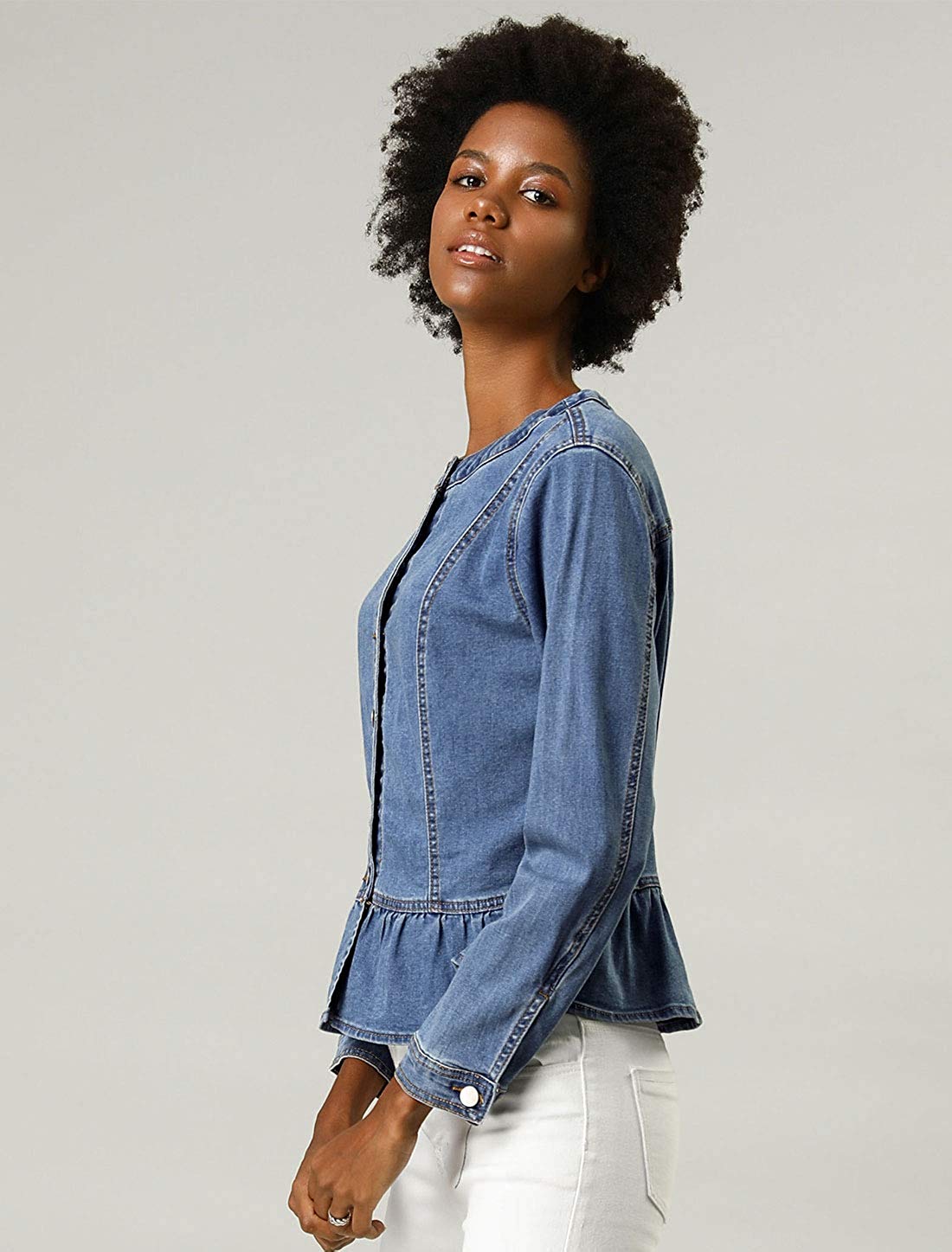 Womens peplum deals denim jacket