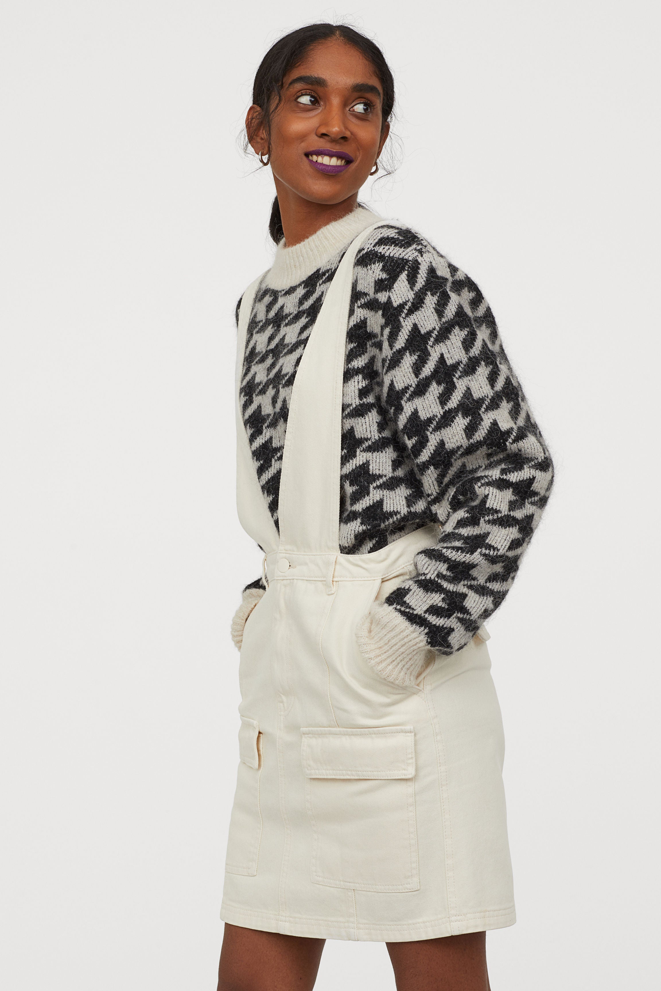 H M Denim Bib Overall Dress