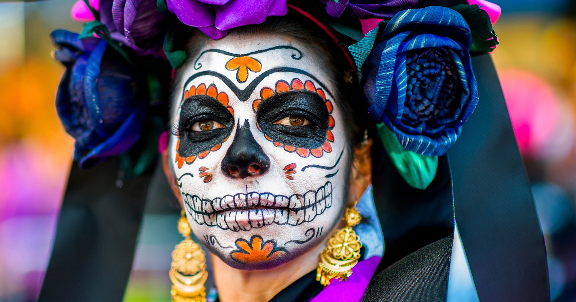 simple dia de los muertos face paint