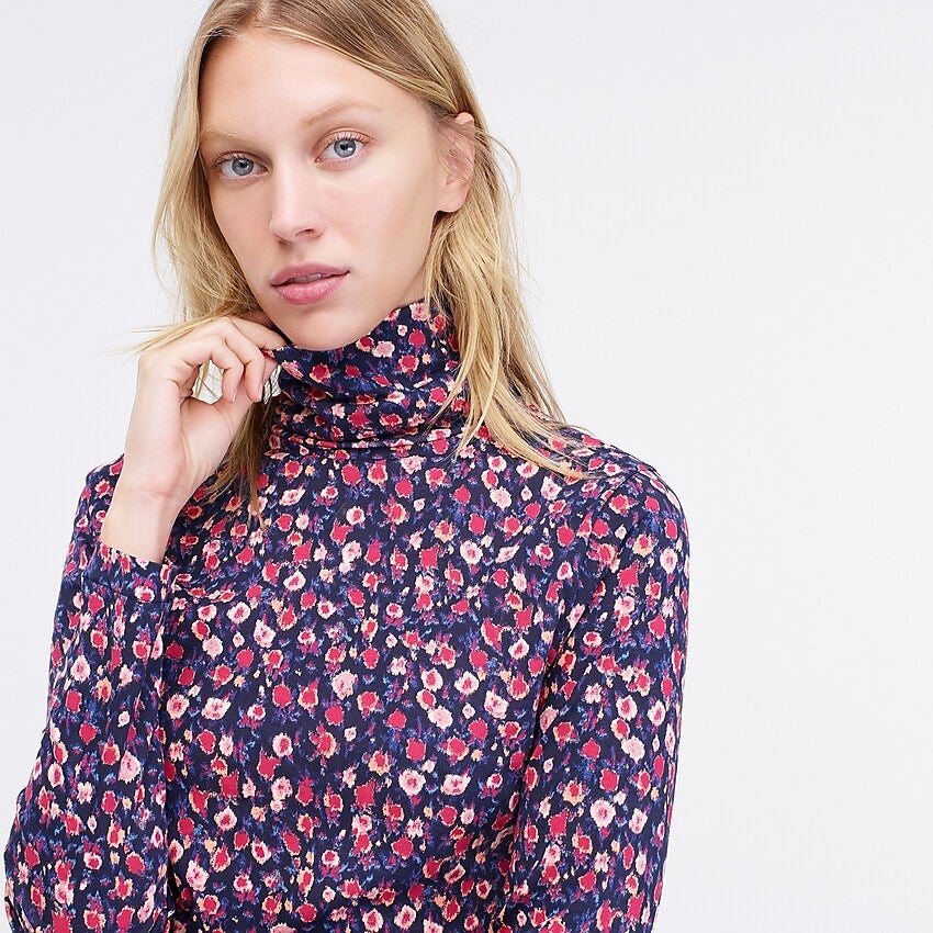 J.Crew + Tissue turtleneck in dotted floral