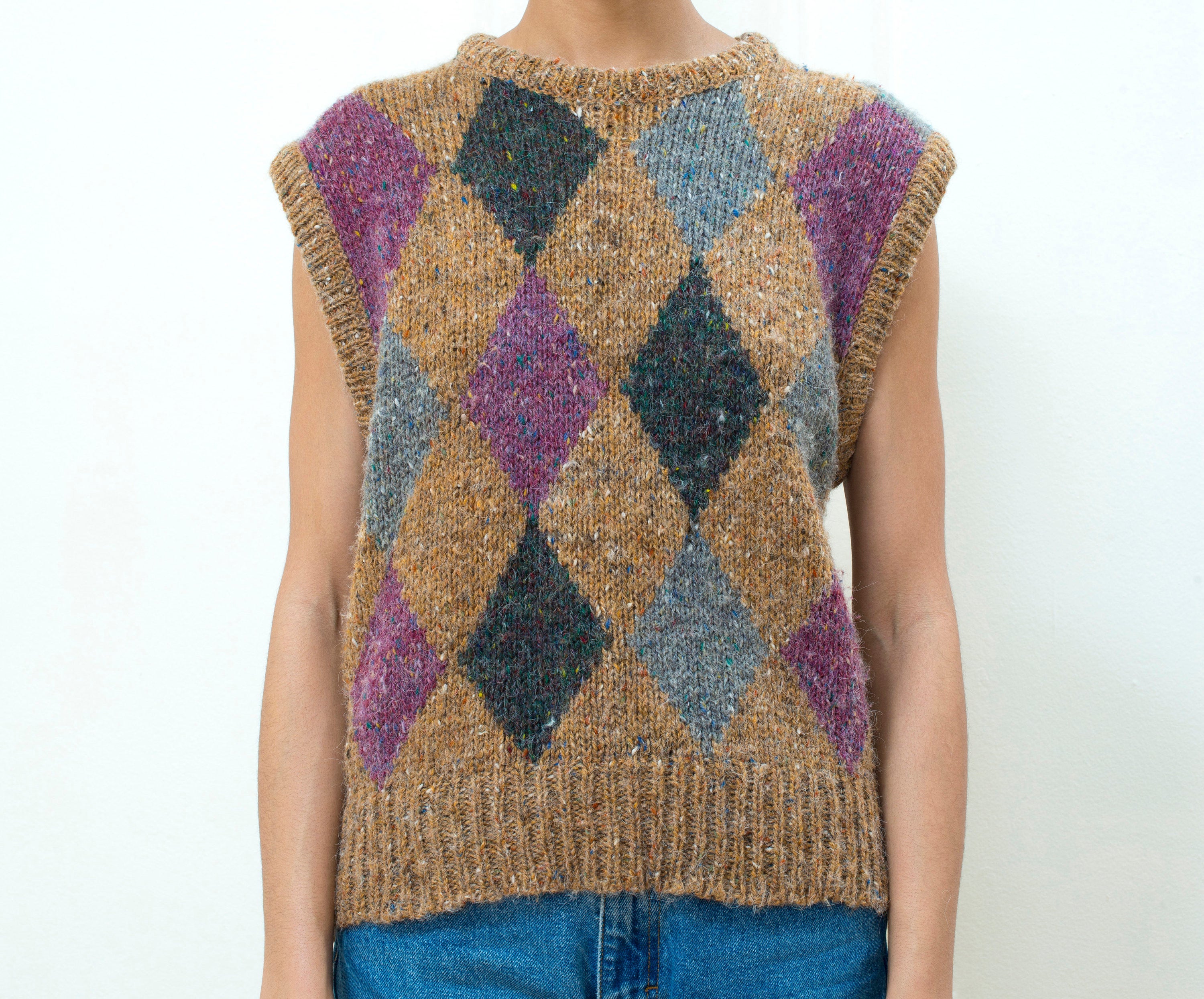 Vintage Brown , Gold and White Jumper For Sale at 1stDibs