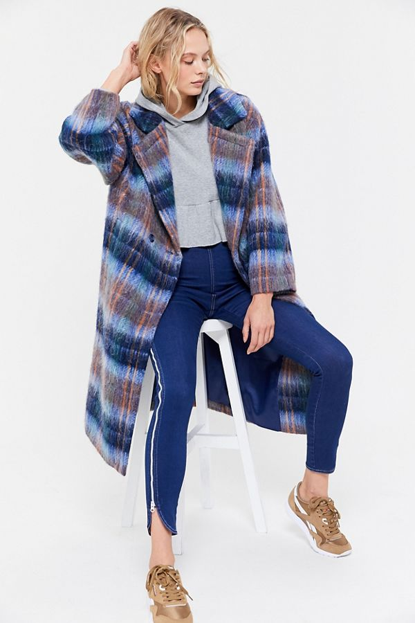 Urban Outfitters + Oversized Plaid Wool Overcoat