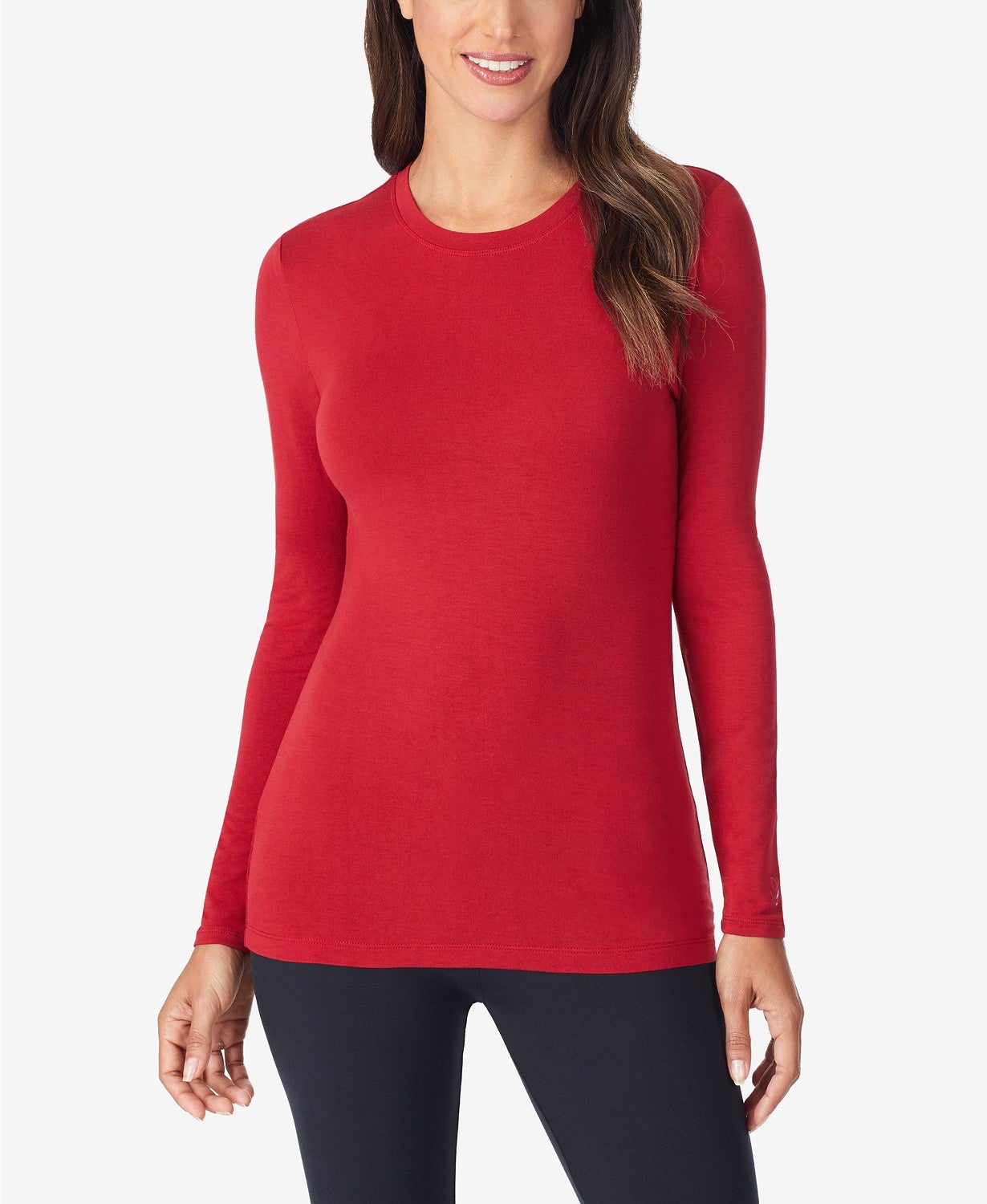 Cuddl Duds Women's Softwear with Stretch Long Sleeve Crew Neck Top