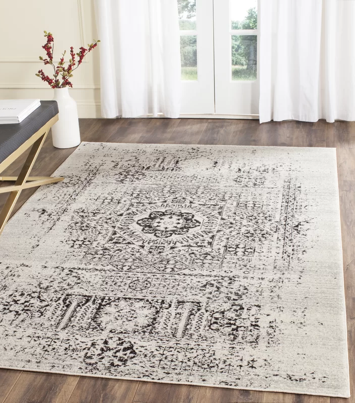 Baldwin Park + Ivory/Black Area Rug 5×7