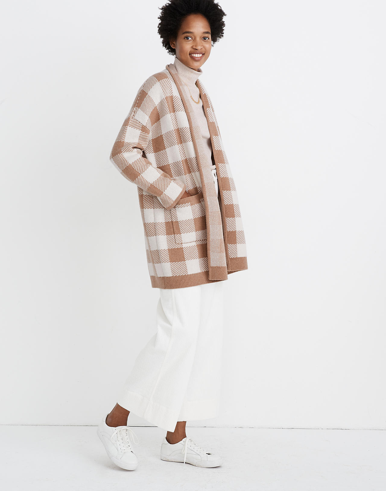 buffalo check sweater coat madewell