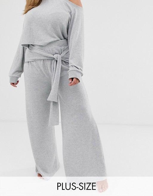 plus size wide leg lounge pants