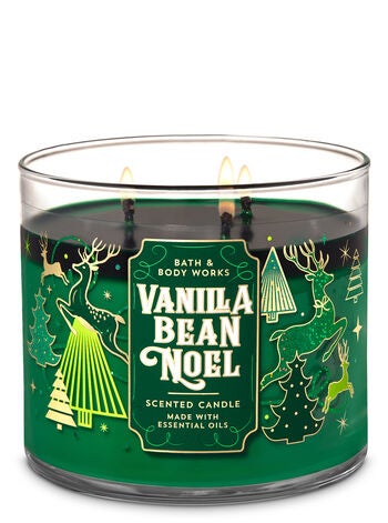 Bath & Body Works Vanilla Bean Noel 3 Wick Scented Candle 14.5 oz 