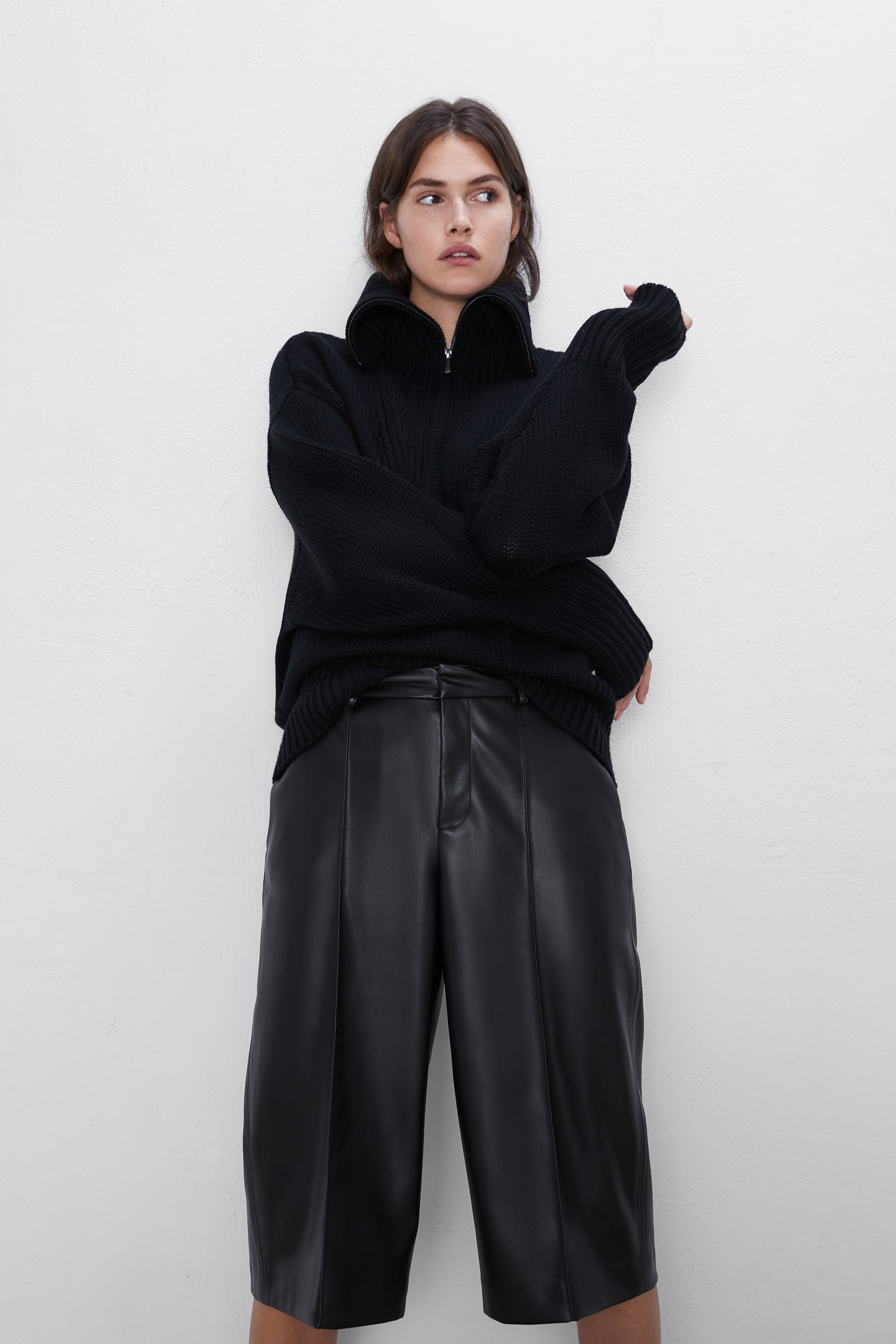leather trousers zara