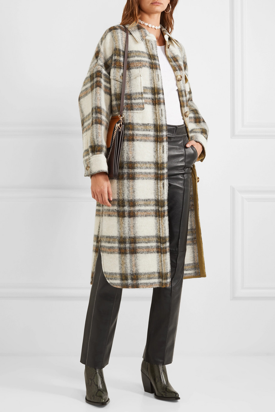 Honderd jaar officieel Koken Isabel Marant Étoile + Gabrion Oversized Checked Brushed-Felt Coat