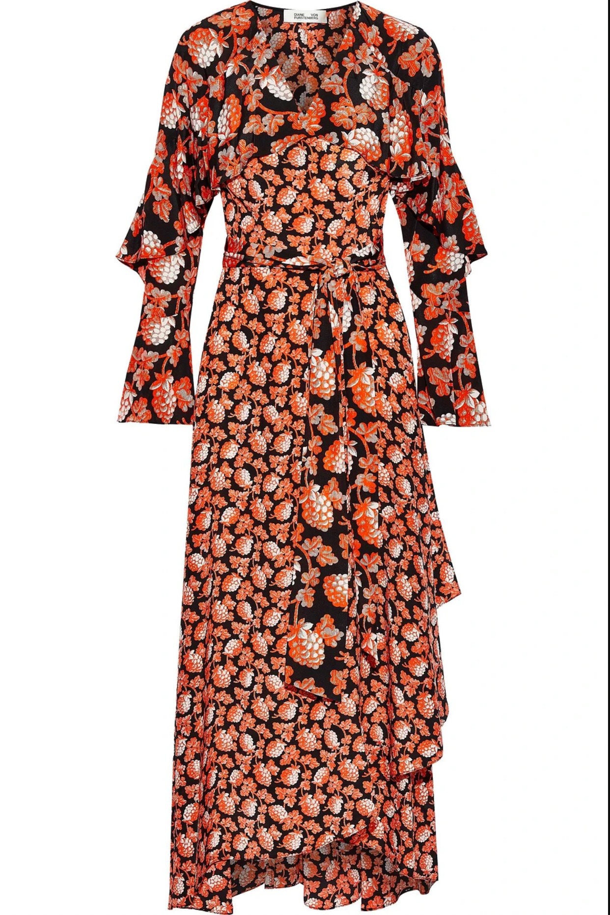 Diane von Furstenberg Alice ruffled printed silk crepe de chine