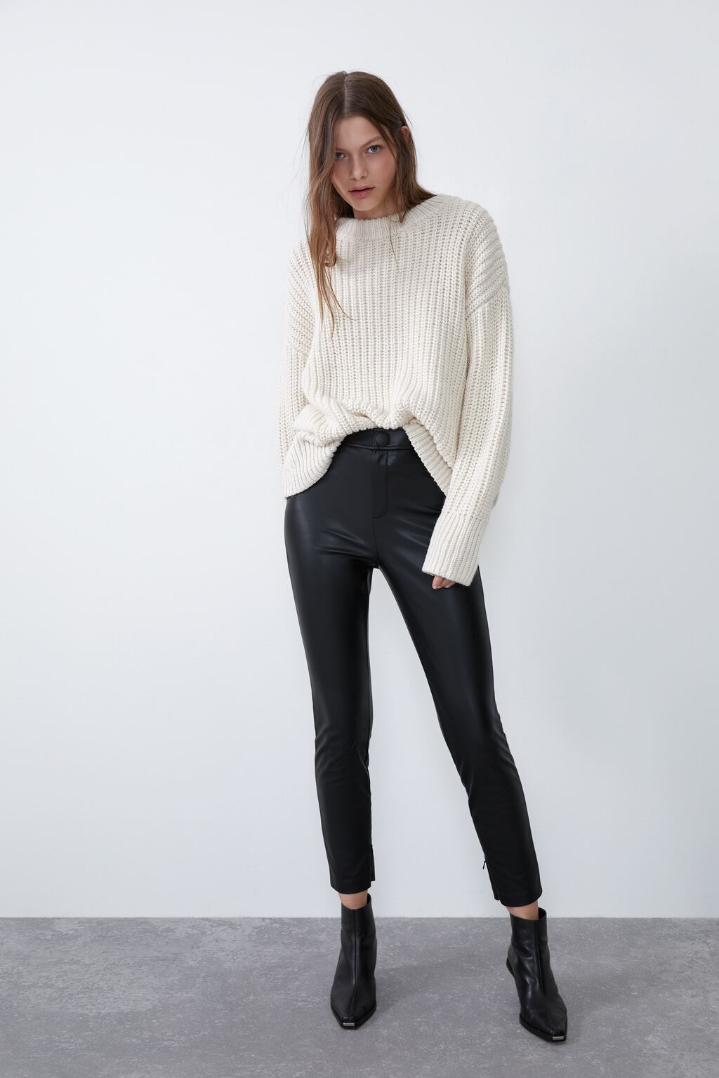 Zara FAUX LEATHER LEGGINGS