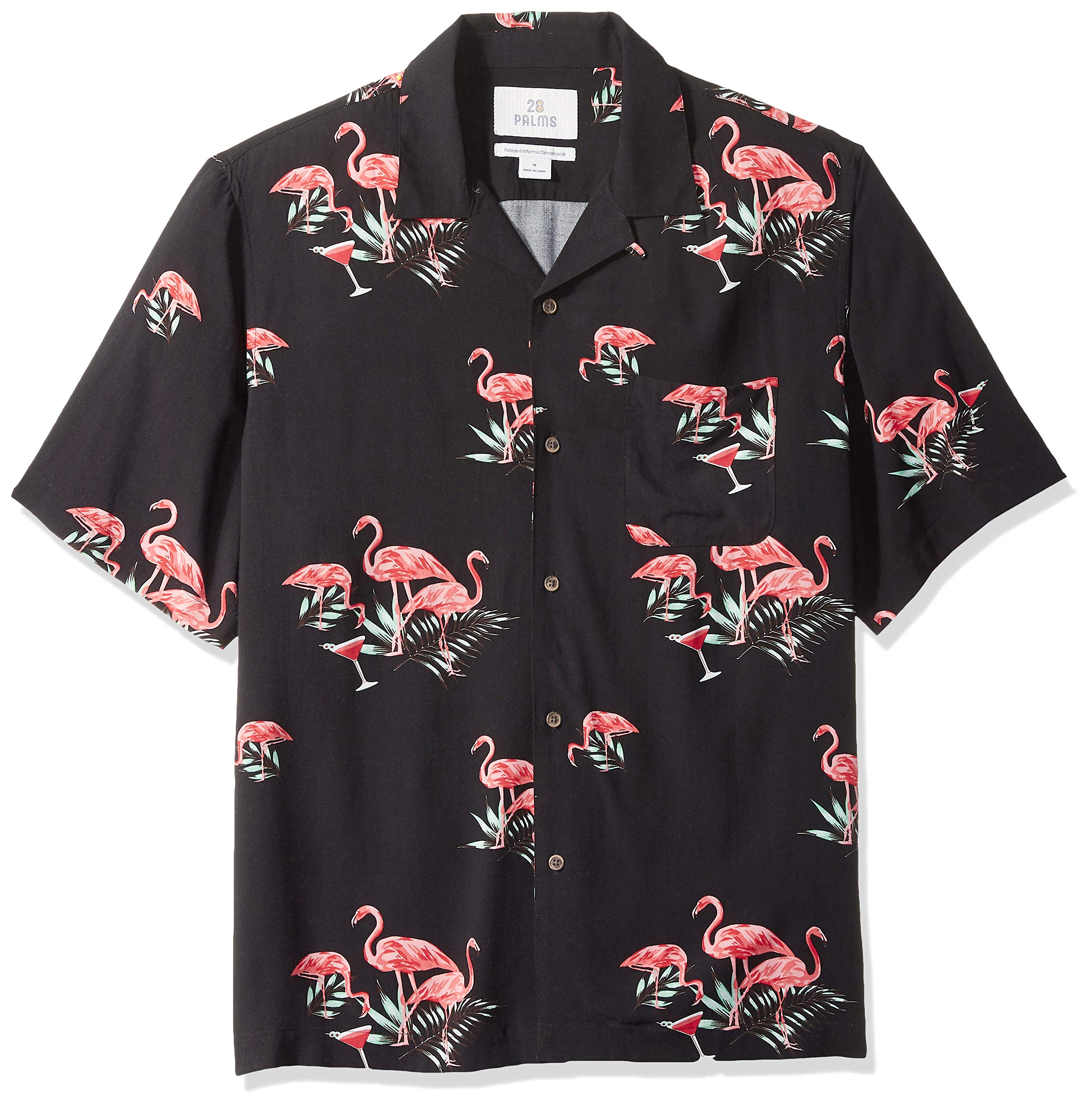 28 Palms + Black Flamingo Hawaiian Shirt