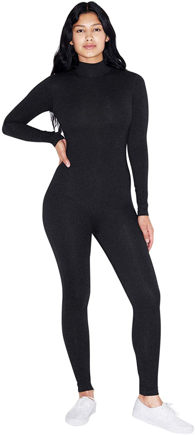 American Apparel + Cotton Spandex Catsuit with Zipper Back Closure