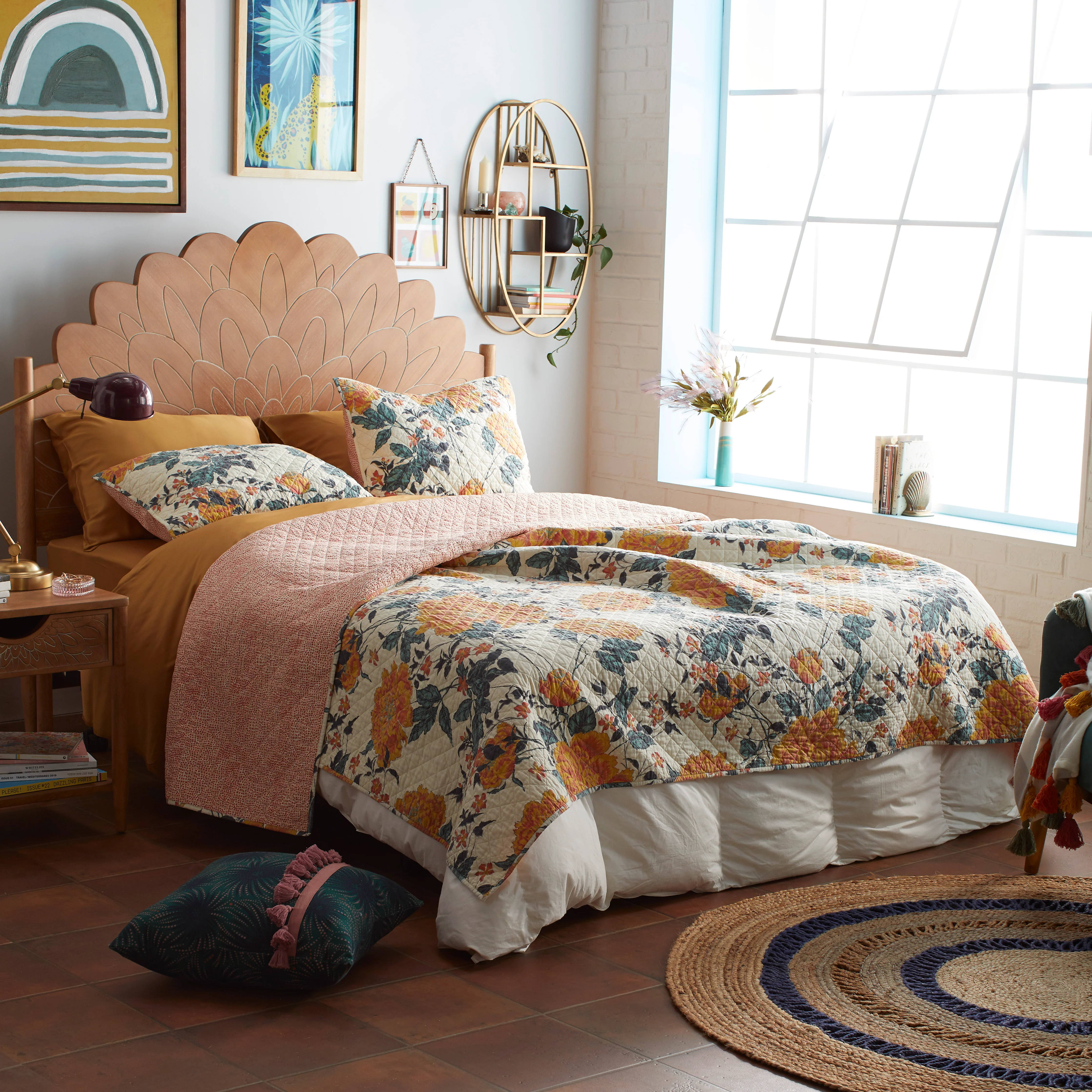 Floral quilt discount
