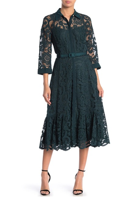 Nanette Lepore + Lace Midi Shirt Dress