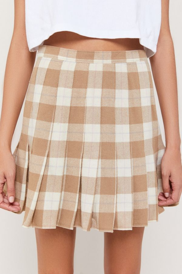 brown plaid skirt vintage