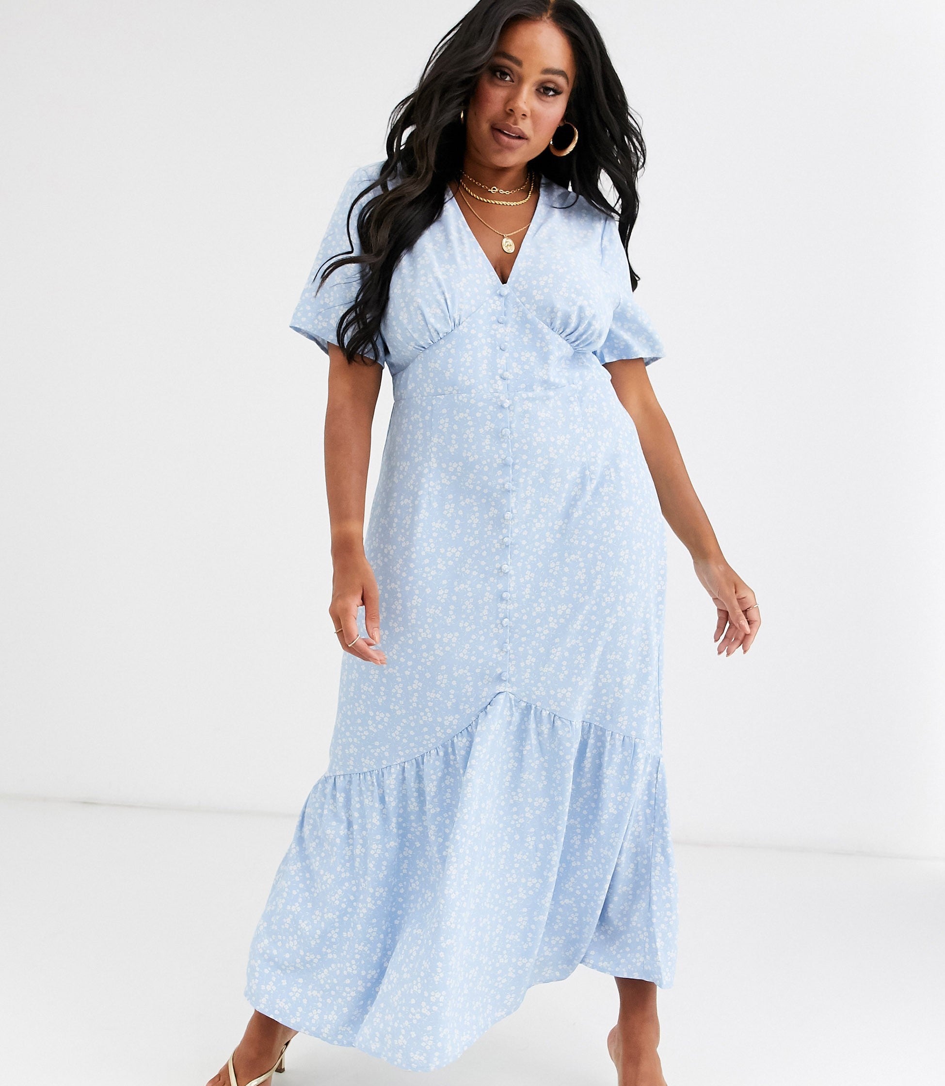 Glamorous Curve + Curve Midaxi Smock Dress