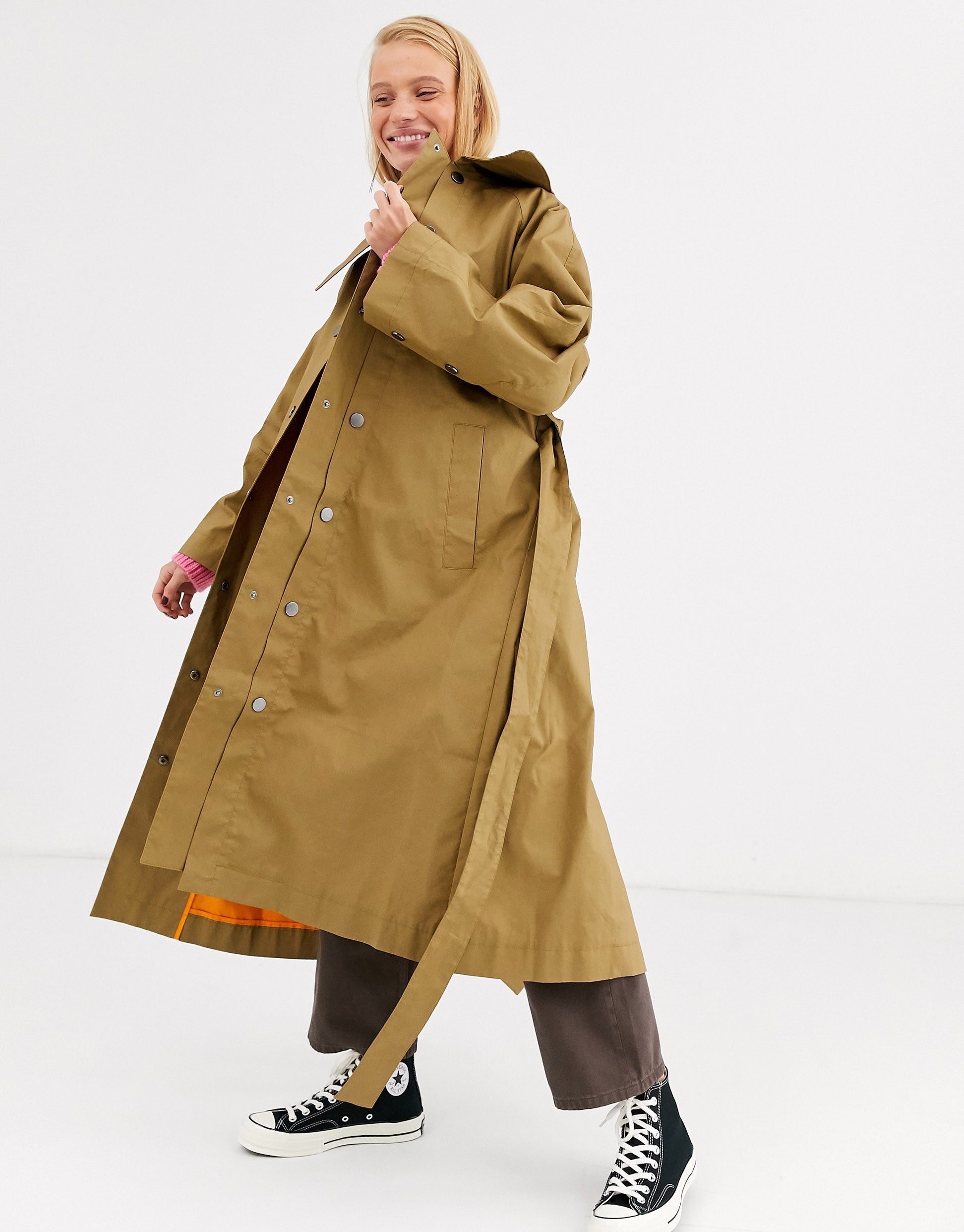 ASOS WHITE + Bonded Trench Coat