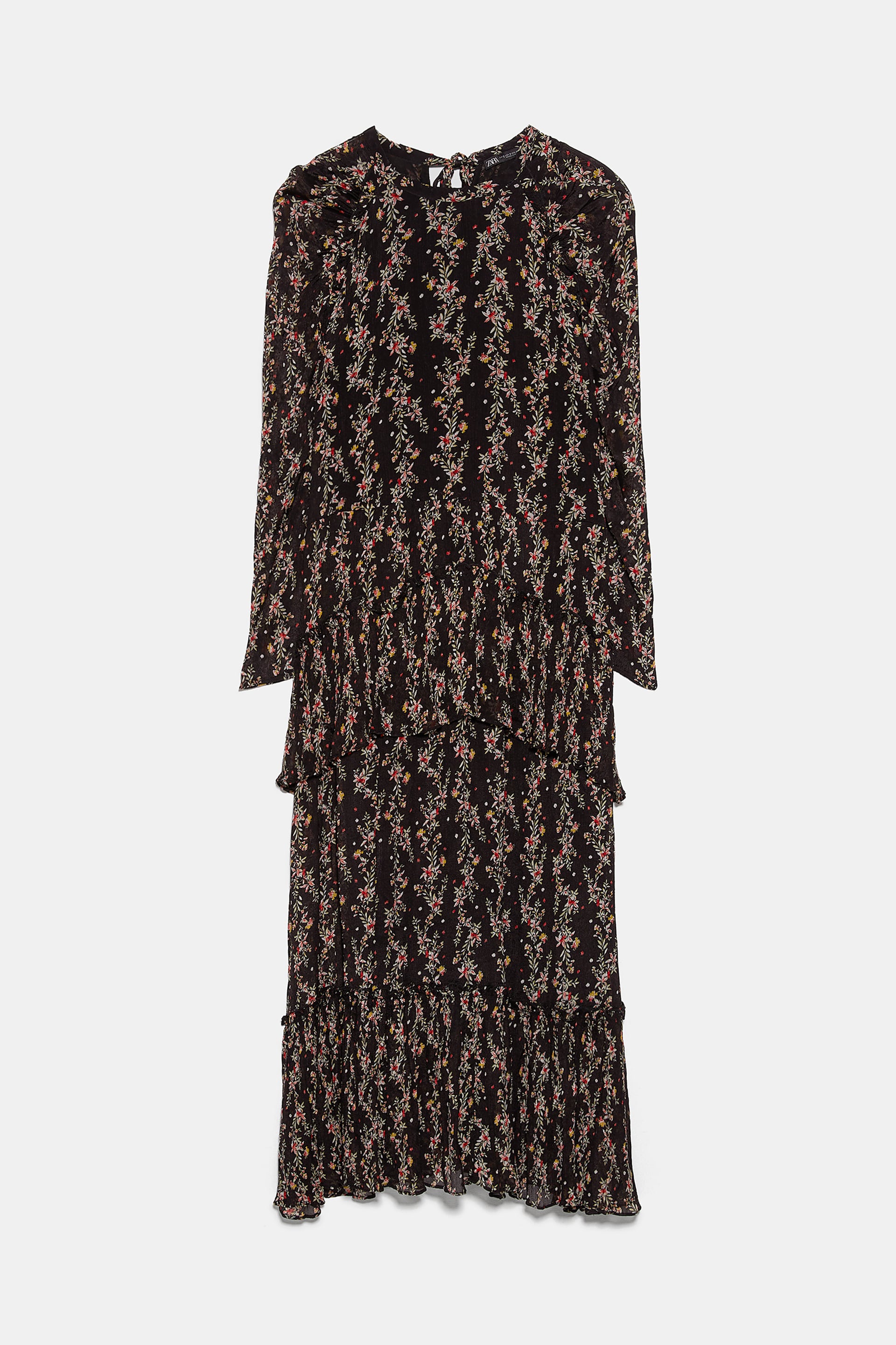 zara printed pleated dress