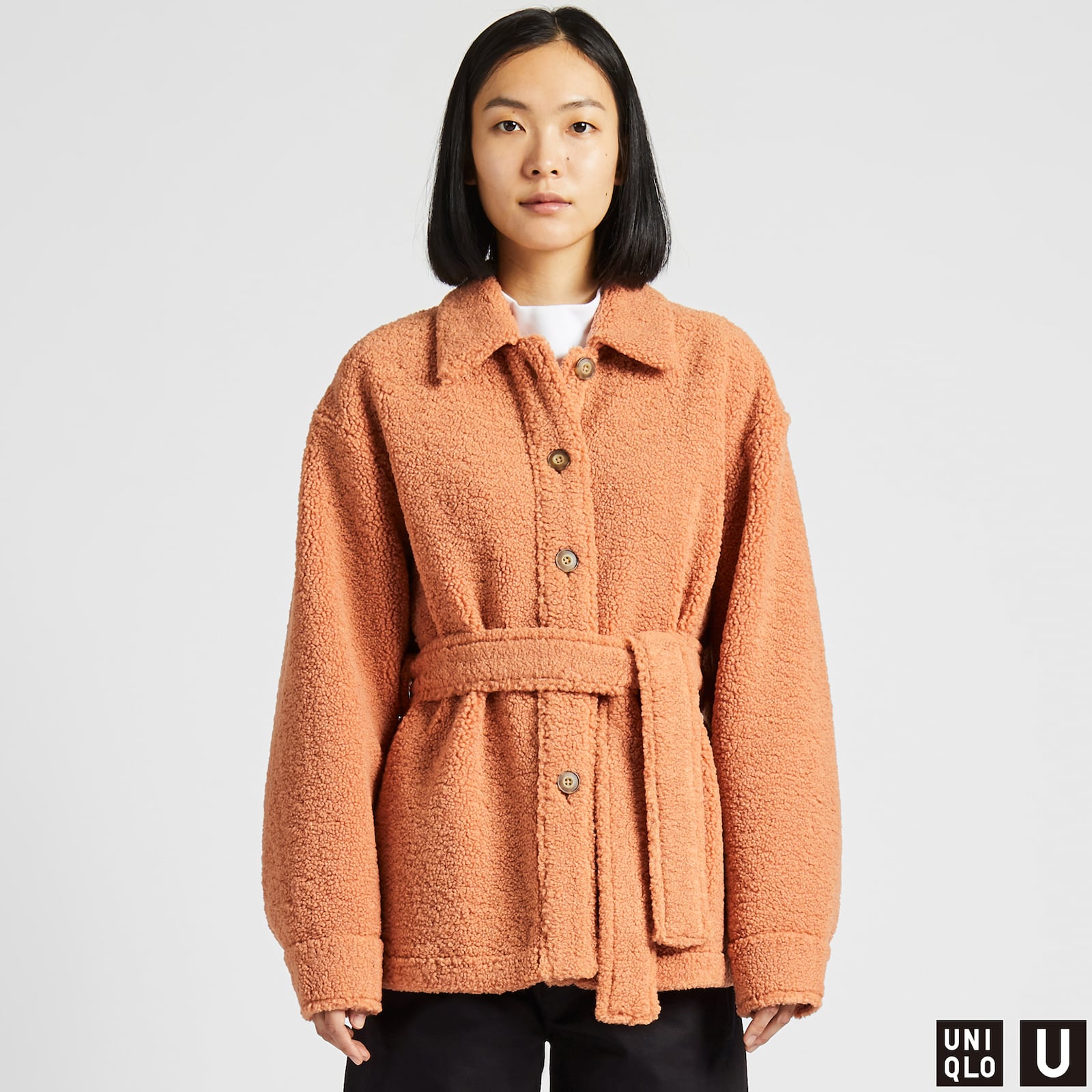 uniqlo u pile lined fleece short coat