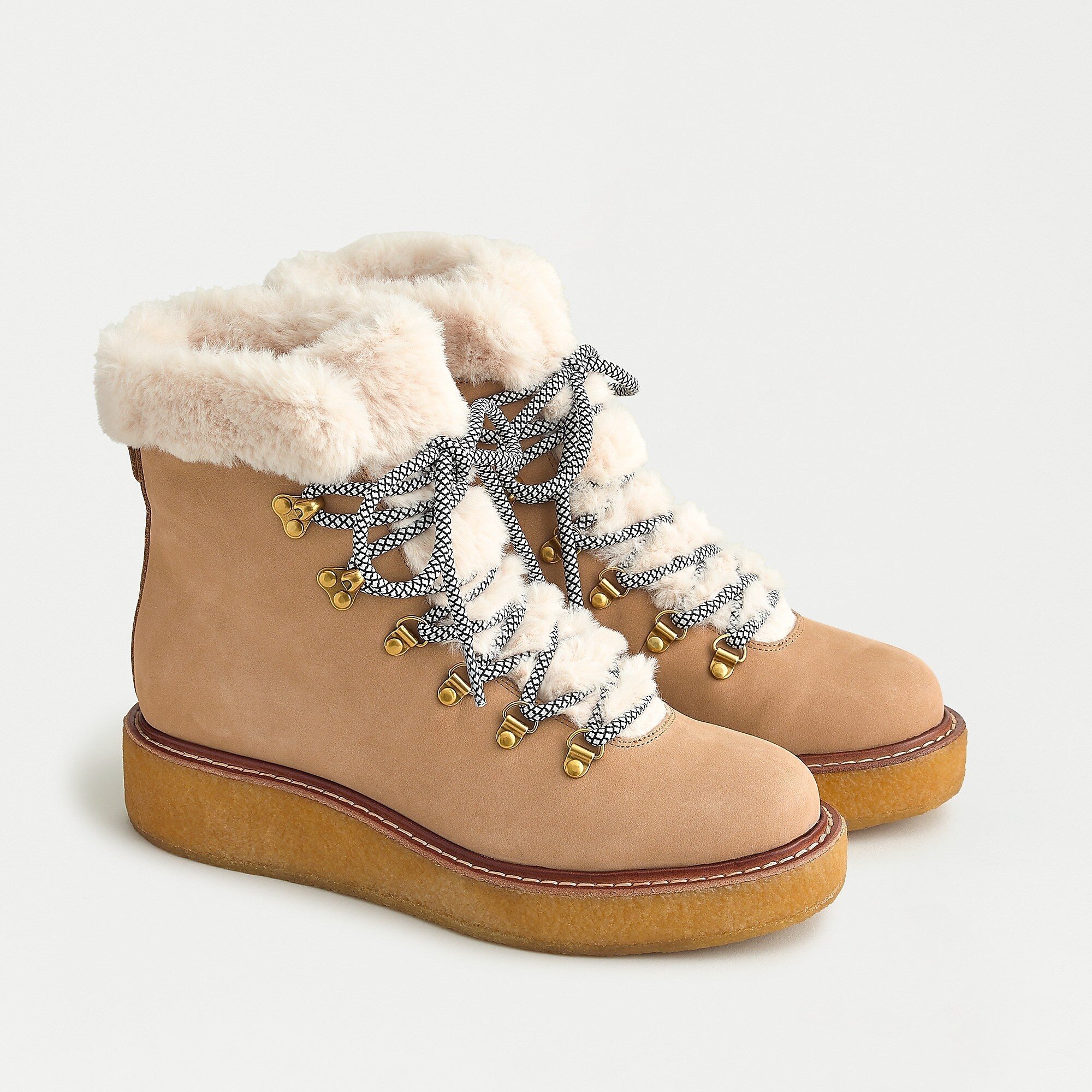 J.Crew + Nubuck Winter Boots with Wedge Crepe Sole