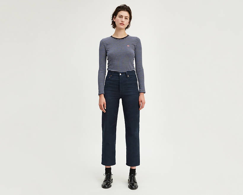 ASOS DESIGN Petite + 90’s straight leg leather look trouser