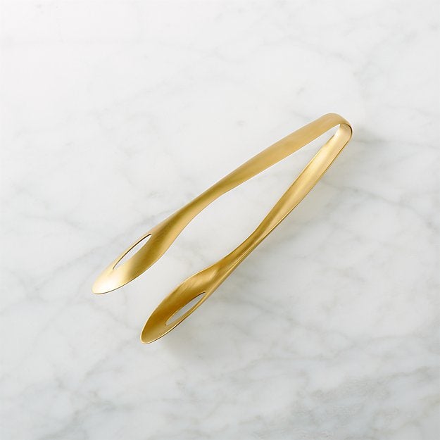 CB2 + Brushed Gold Mini Tongs